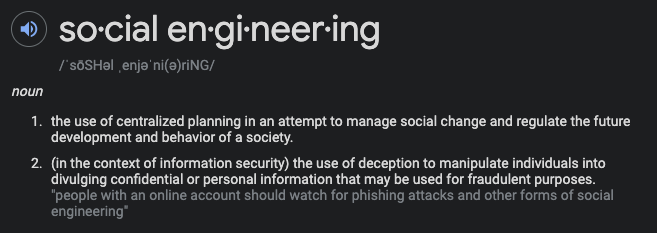 Social Engineering Definition