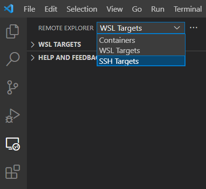 ssh targets dropdown